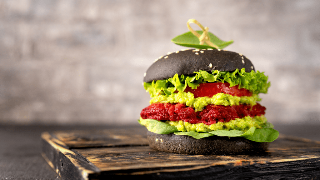 Hamburger with beetroot